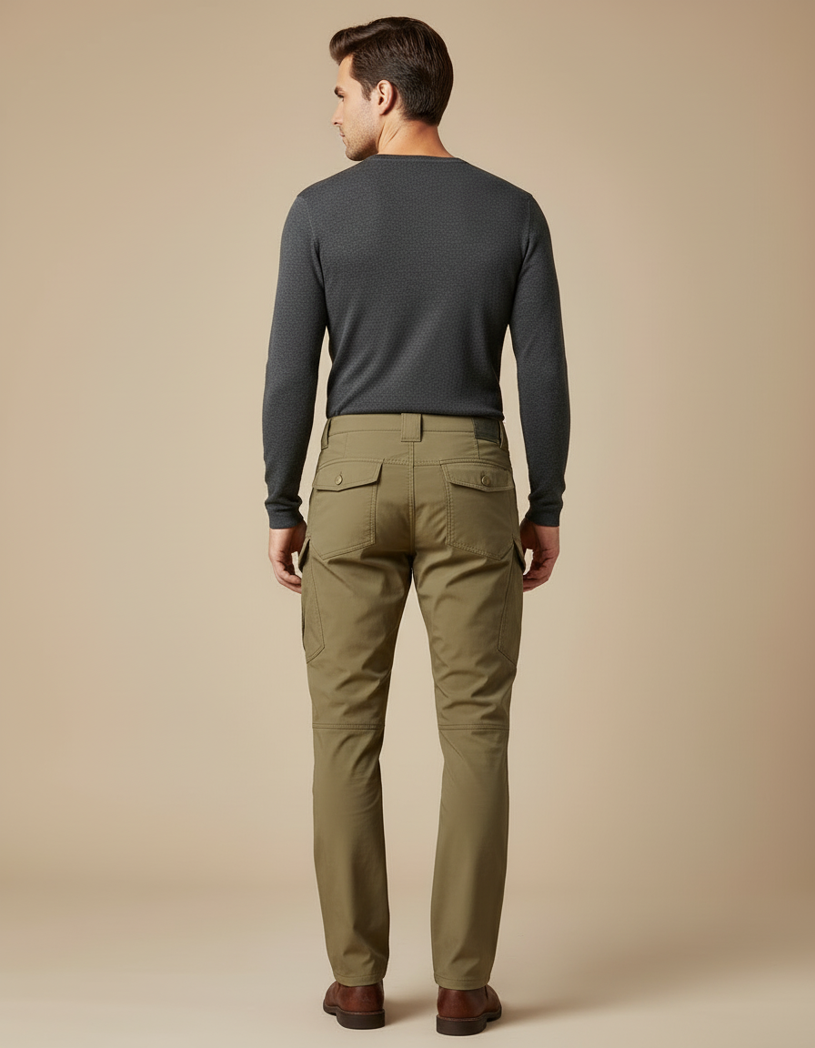 Pantalon Cargo Kaki Homme Décontracté Multipoches - Gabardine - vue 2