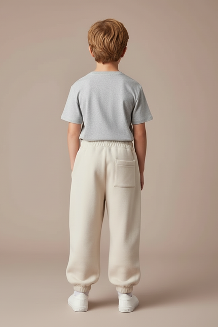 Pantalon Cargo Enfant Beige Velours Ample Décontracté - Molleton - vue 2