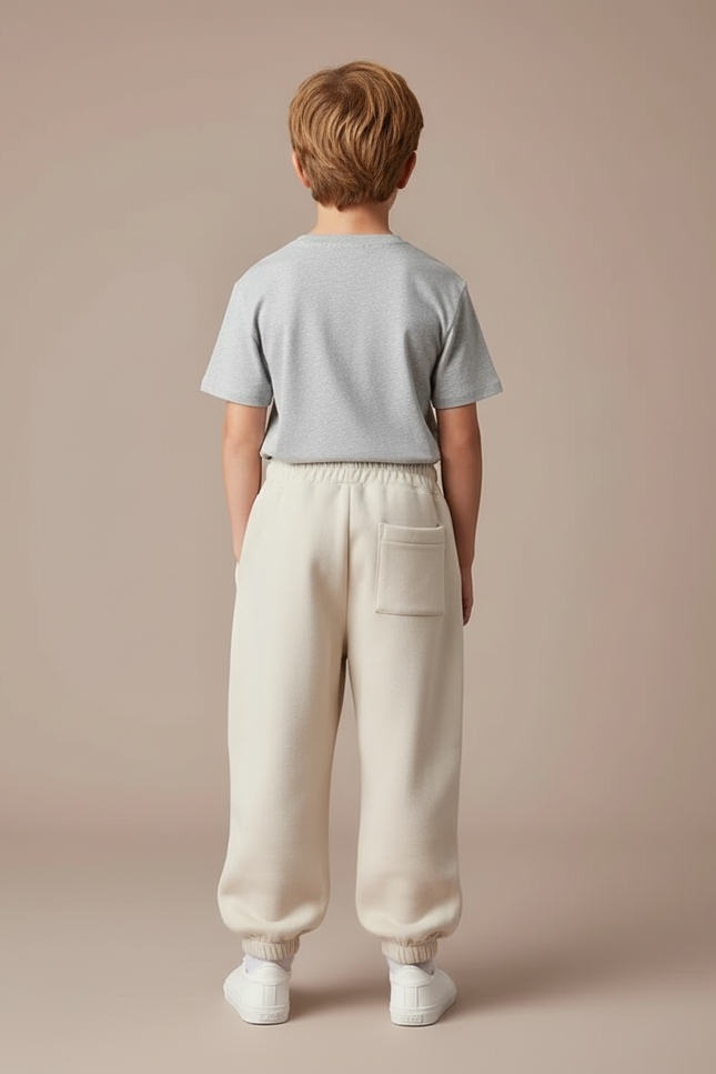 Pantalon Cargo Enfant Beige Velours Ample Décontracté - Molleton - vue 2