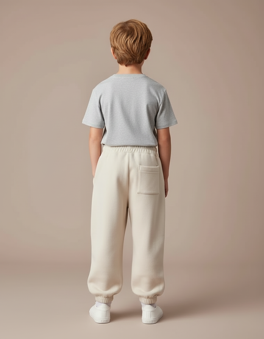 Pantalon Cargo Enfant Beige Velours Ample Décontracté - Molleton - vue 2