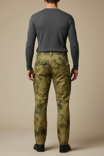 Pantalon Cargo Camo - Kaki Toile - vue 2