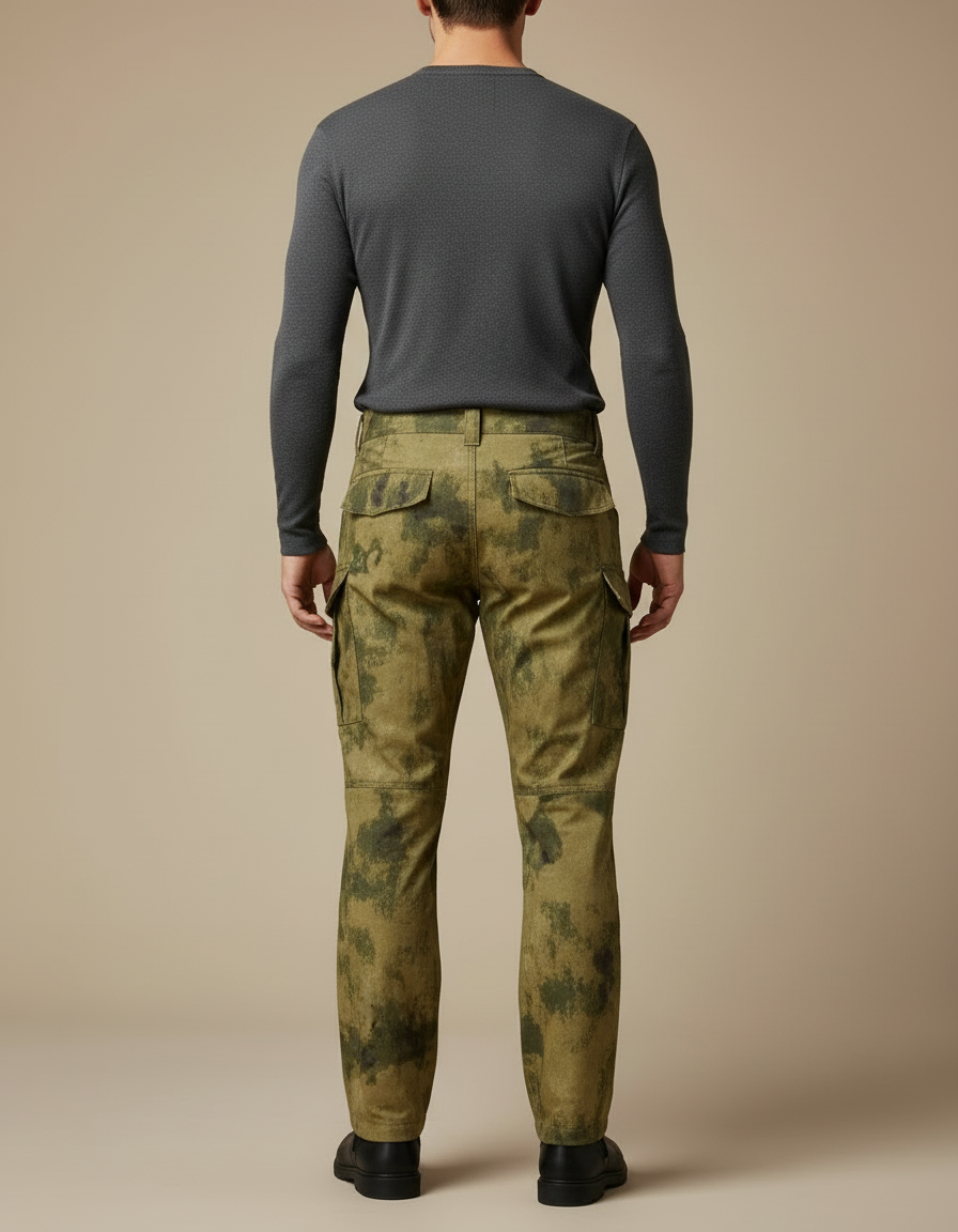 Pantalon Cargo Camo - Kaki Toile - vue 2
