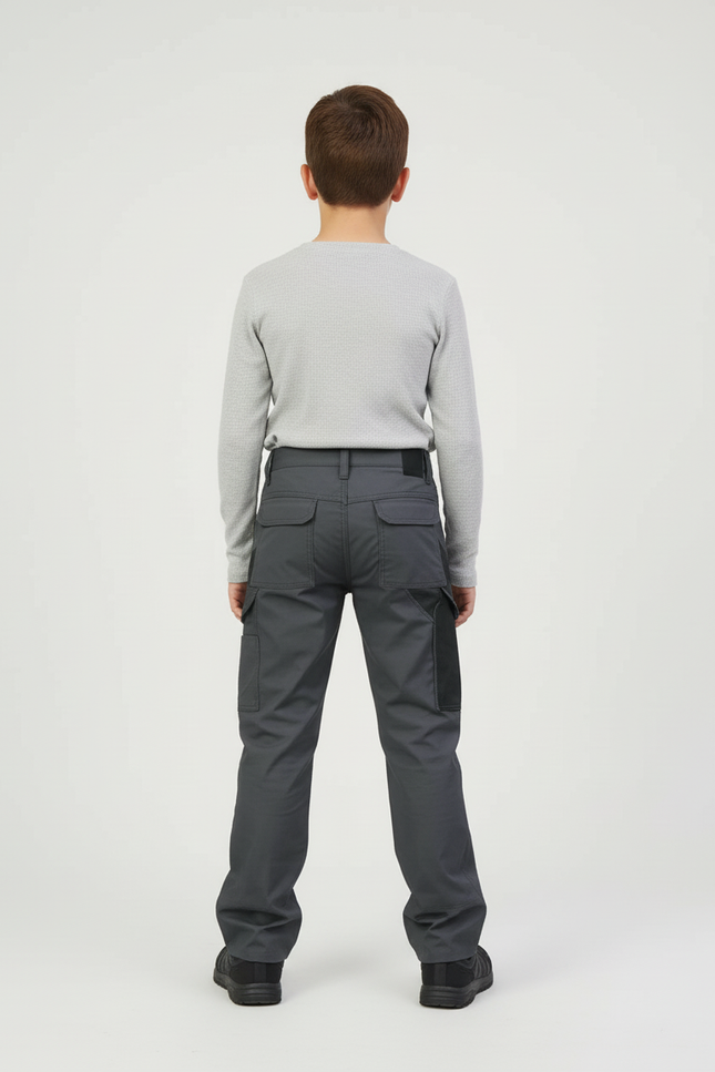 Pantalon Cargo Gris Fonctionnel Multipoches Enfant - Polyester - vue 2