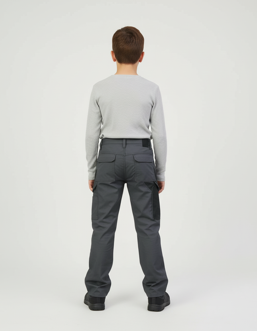 Pantalon Cargo Gris Fonctionnel Multipoches Enfant - Polyester - vue 2