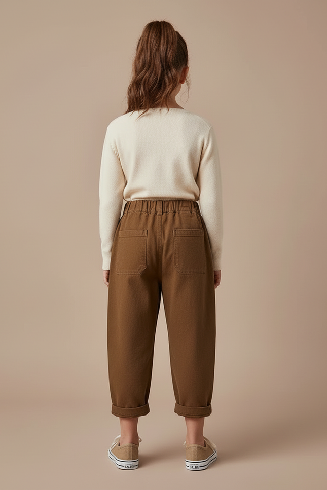 Pantalon Cargo Marron Ample Enfant Poches - Toile - vue 2