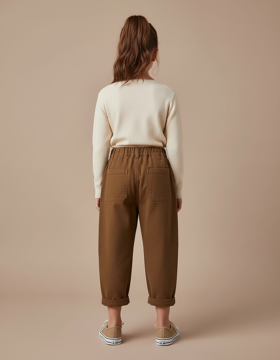 Pantalon Cargo Marron Ample Enfant Poches - Toile - vue 2