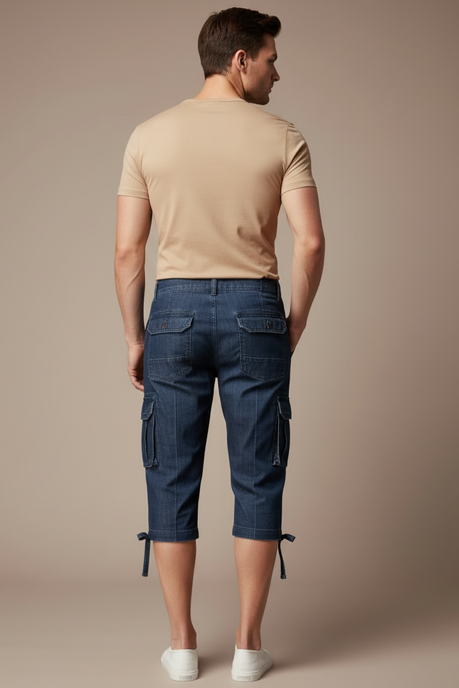 Pantalon Cargo Denim Bleu Multipoches Homme - Jean - vue 2