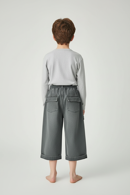 Pantalon Cargo Garçon Gris Large - Jean - vue 2
