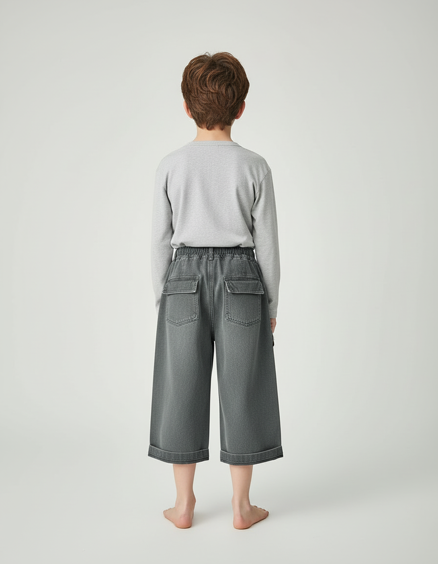 Pantalon Cargo Garçon Gris Large - Jean - vue 2