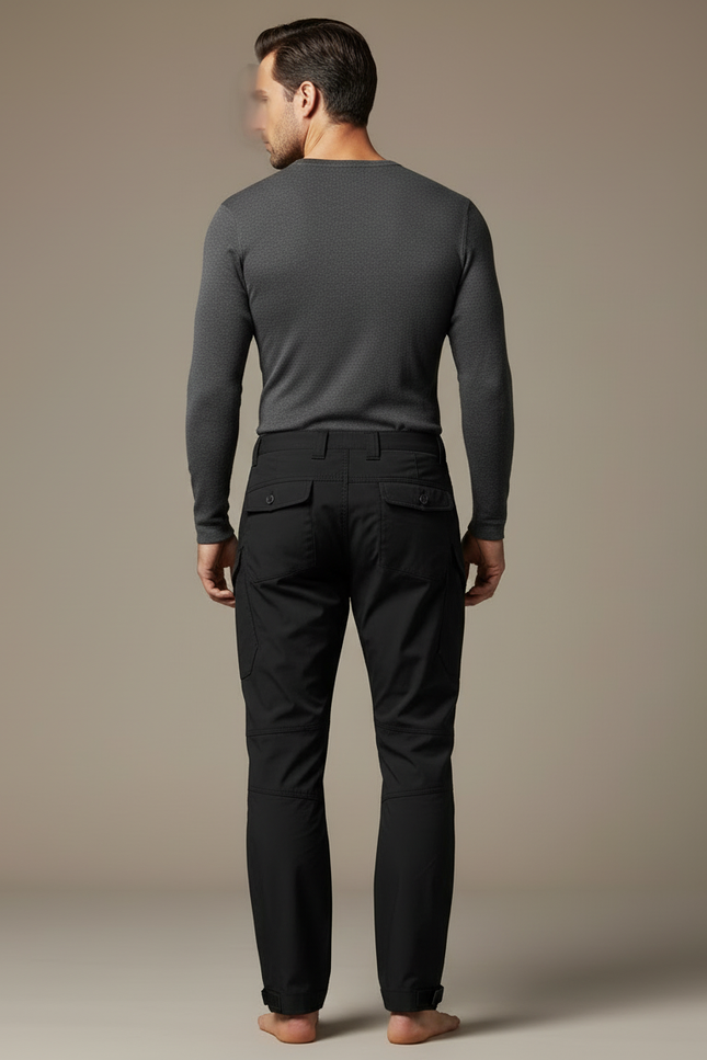 Pantalon Cargo Noir Homme Tactique Multi-Poches Résistant - Polyester - vue 2