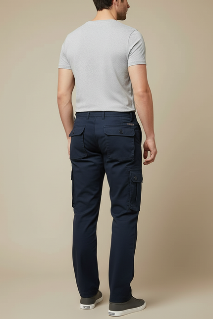Pantalon Cargo Marine Coton Décontracté Multipoches - Toile - vue 2