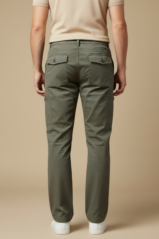 Pantalon Cargo Zippé Homme - Kaki Toile - vue 2