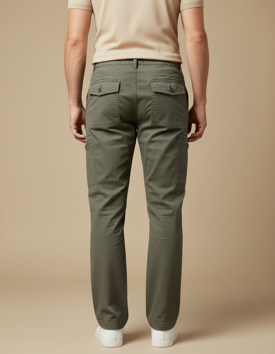 Pantalon Cargo Zippé Homme - Kaki Toile - vue 2
