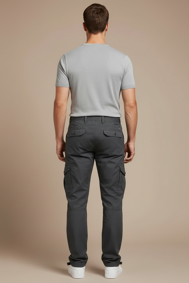 Pantalon Cargo Coton - Gris - vue 2