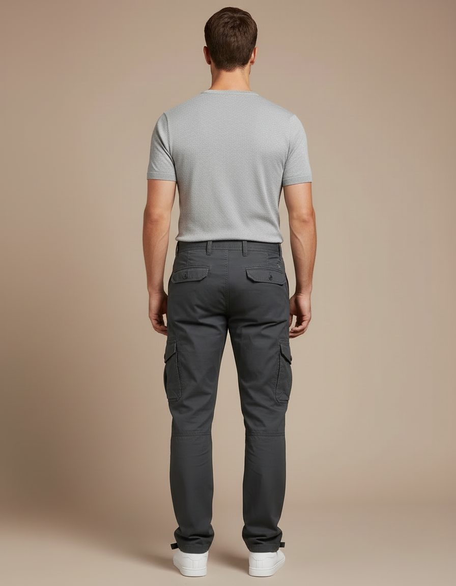 Pantalon Cargo Coton - Gris - vue 2