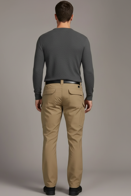 Pantalon Cargo Beige Multipoches Tactique Homme - Polyester - vue 2