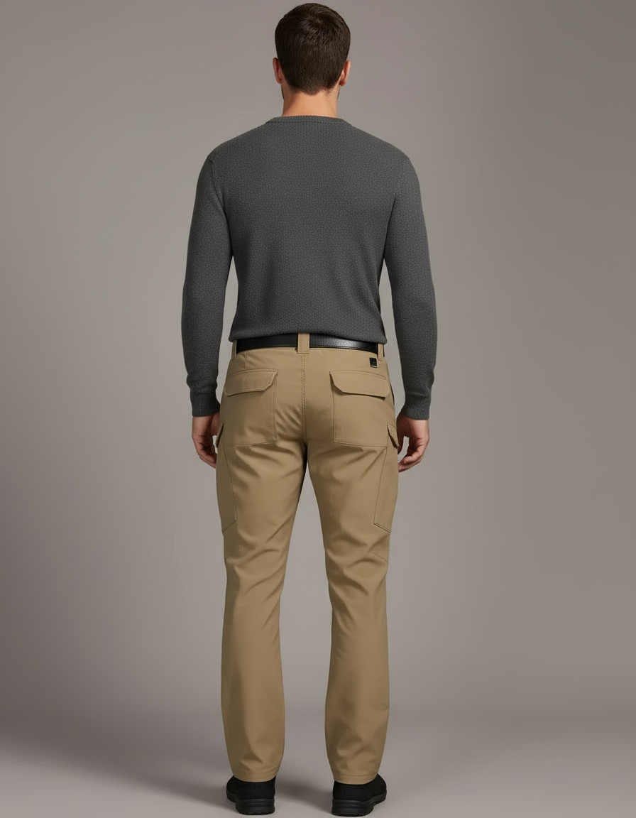 Pantalon Cargo Beige Multipoches Tactique Homme - Polyester - vue 2