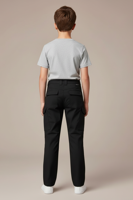 Pantalon Cargo Noir Enfant Multipoches Solide Décontracté - Toile - vue 2