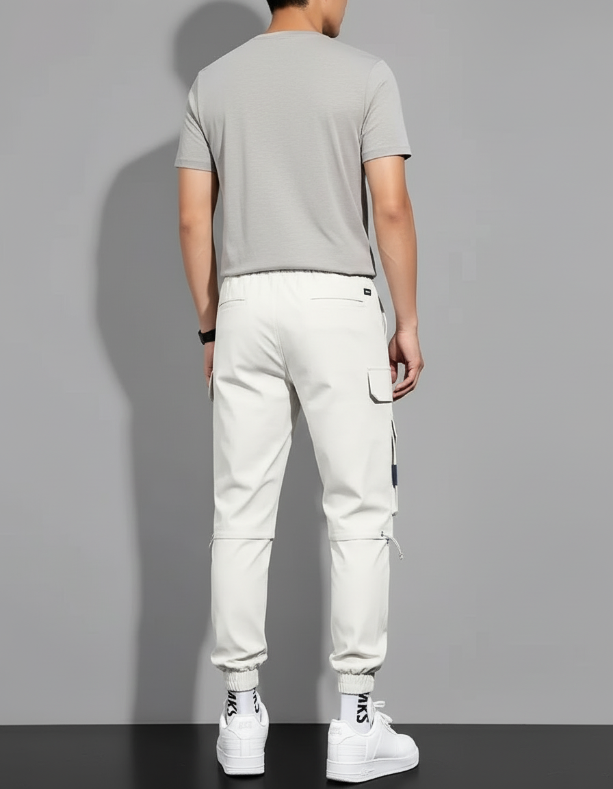 Pantalon Cargo Mode - Beige Gabardine - vue 2