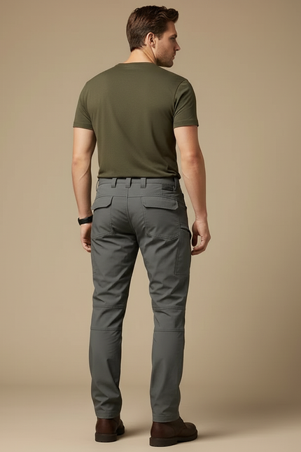 Pantalon Cargo Gris Tactique Multipoches Homme Décontracté - Polyester - vue 2