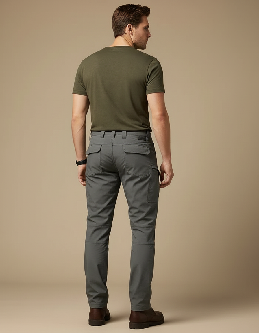 Pantalon Cargo Gris Tactique Multipoches Homme Décontracté - Polyester - vue 2