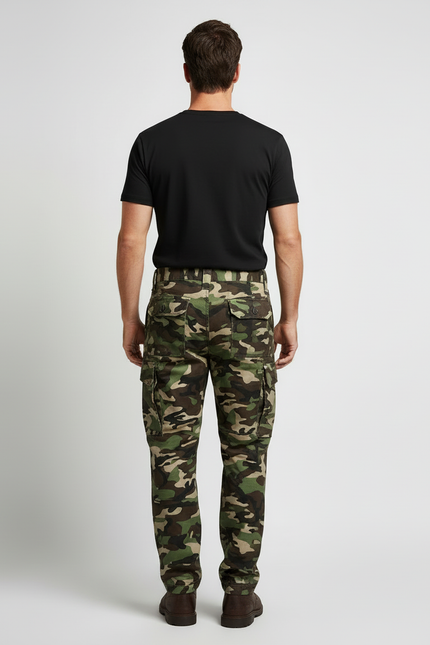 Pantalon Cargo Camo Homme - Imprimé Toile - vue 2
