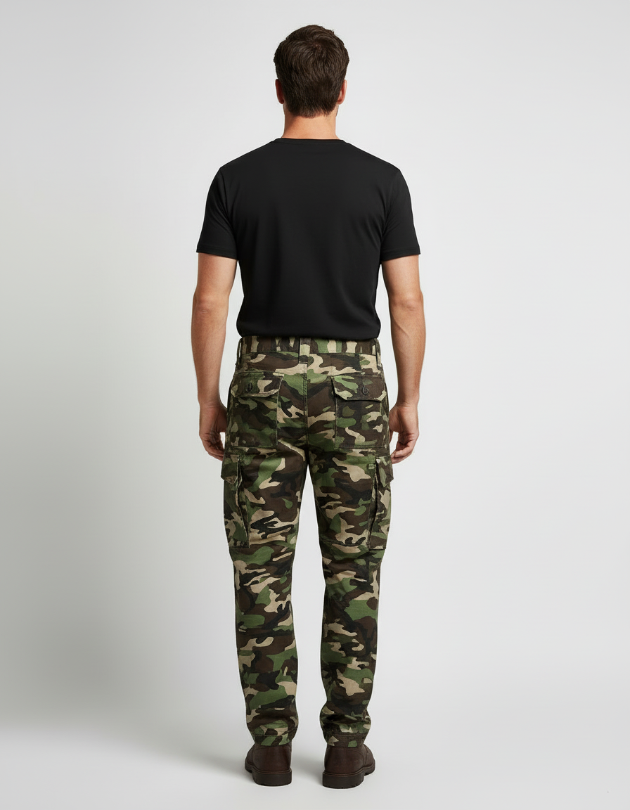 Pantalon Cargo Camo Homme - Imprimé Toile - vue 2
