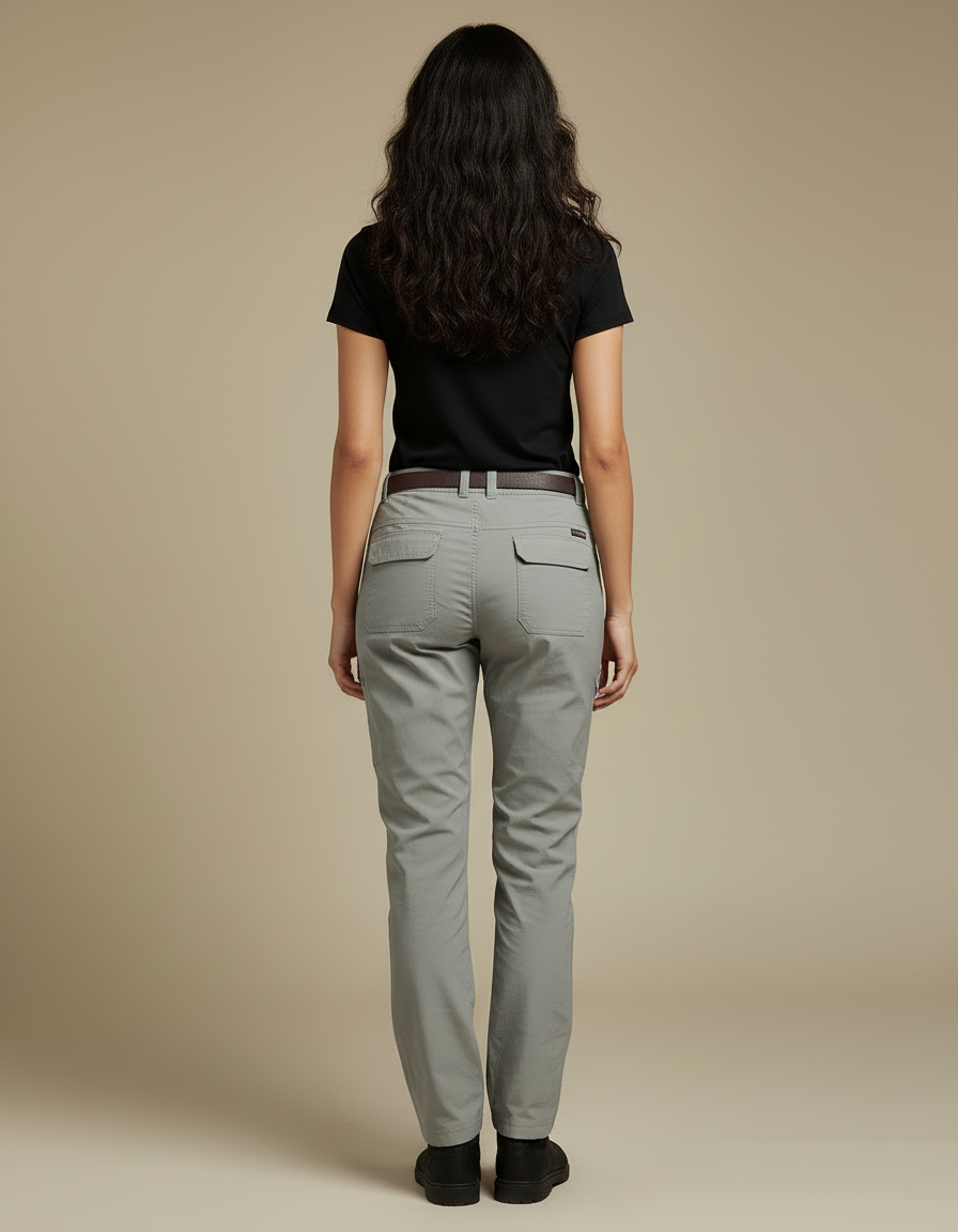 Pantalon Cargo Gris Convertible Léger Femme - Polyester - vue 2