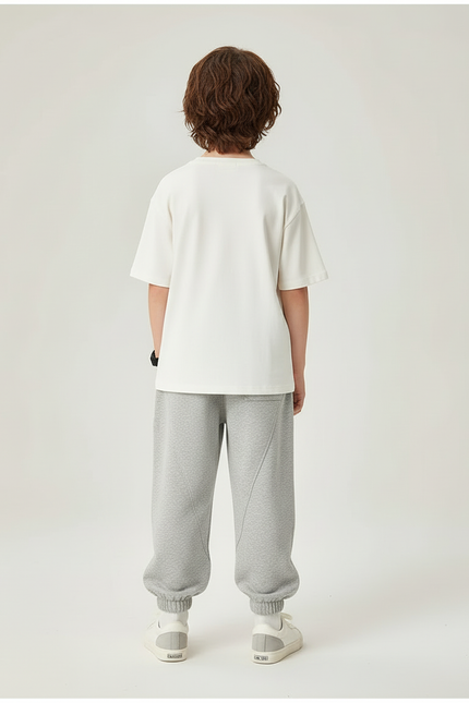Pantalon Cargo Gris Ample Coton Enfant Décontracté - Molleton - vue 2
