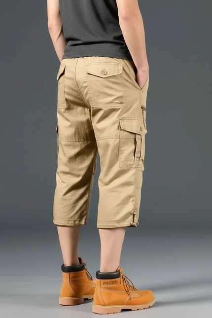 Pantalon Cargo Beige Court Multipoches Décontracté Homme - Toile - vue 2