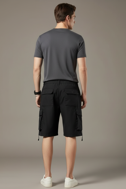 Pantalon Cargo Noir Multi-poches Décontracté Homme - Polyester - vue 2