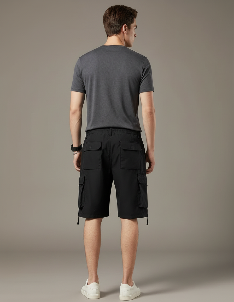 Pantalon Cargo Noir Multi-poches Décontracté Homme - Polyester - vue 2