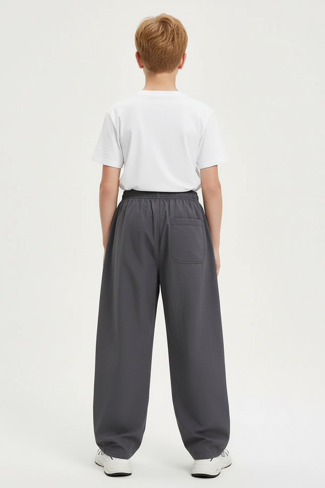 Pantalon Cargo Gris Ample Décontracté Enfant Sport Coton - Polyester - vue 2