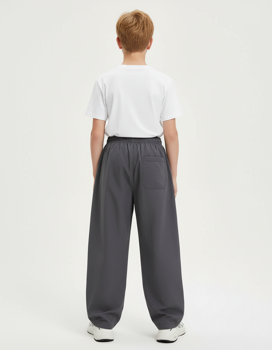 Pantalon Cargo Gris Ample Décontracté Enfant Sport Coton - Polyester - vue 2