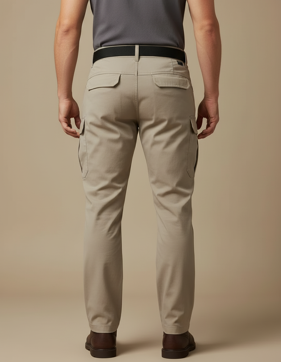Pantalon Cargo Beige Tactique Multipoches Homme - Toile - vue 2