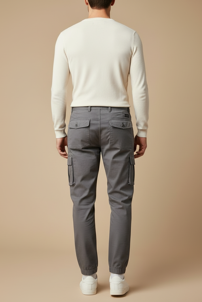 Pantalon Cargo Fuselé - Gris Coton - vue 2