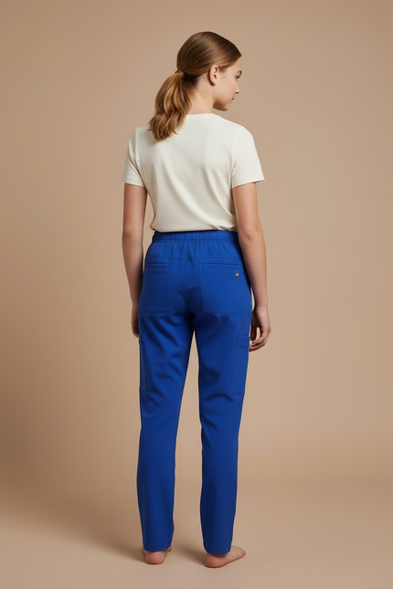Pantalon Cargo Bleu Royal Cordon Élastique Confortable Enfant - Polyester - vue 2