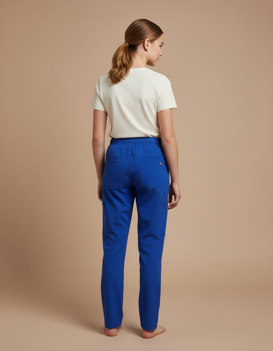 Pantalon Cargo Bleu Royal Cordon Élastique Confortable Enfant - Polyester - vue 2