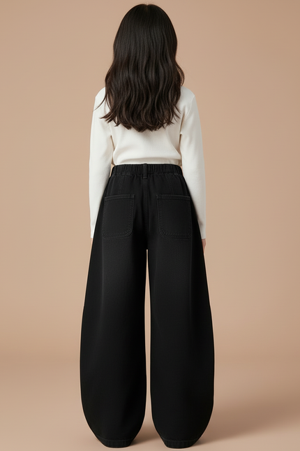 Pantalon Cargo Noir Ample Enfant Multipoches - Jean - vue 2