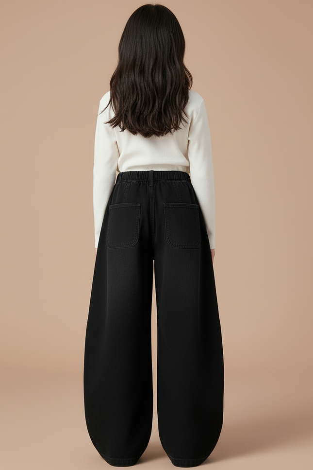 Pantalon Cargo Noir Ample Enfant Multipoches - Jean - vue 2