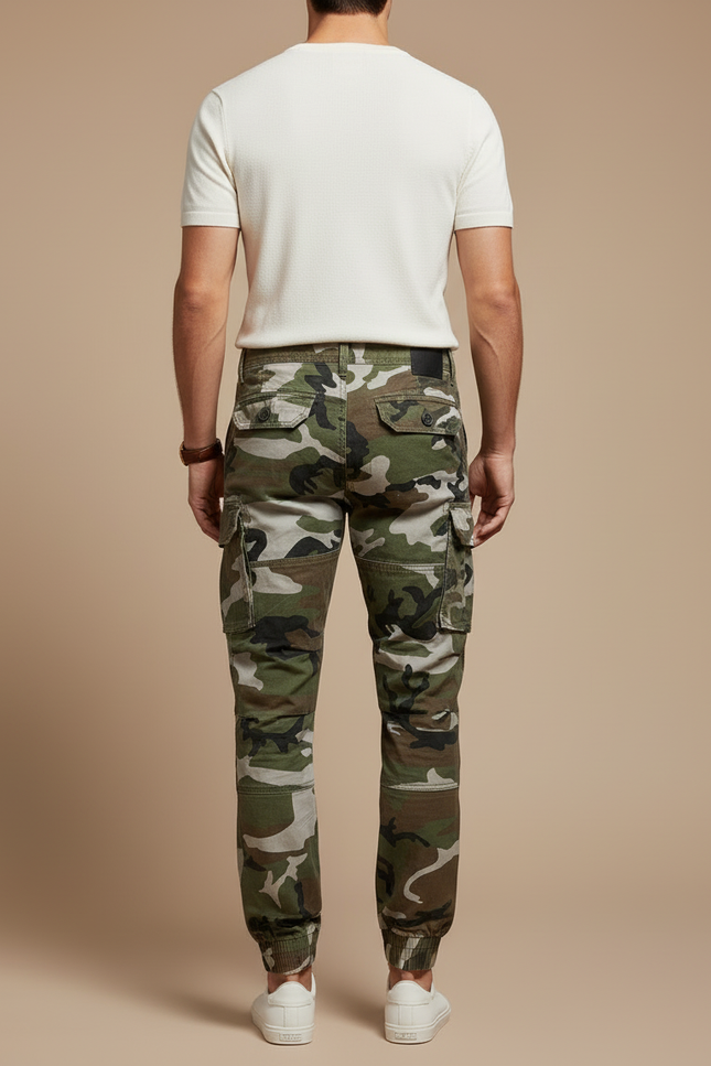 Pantalon Cargo Camouflage Militaire Coton Slim Jogger - Multicolore - vue 2