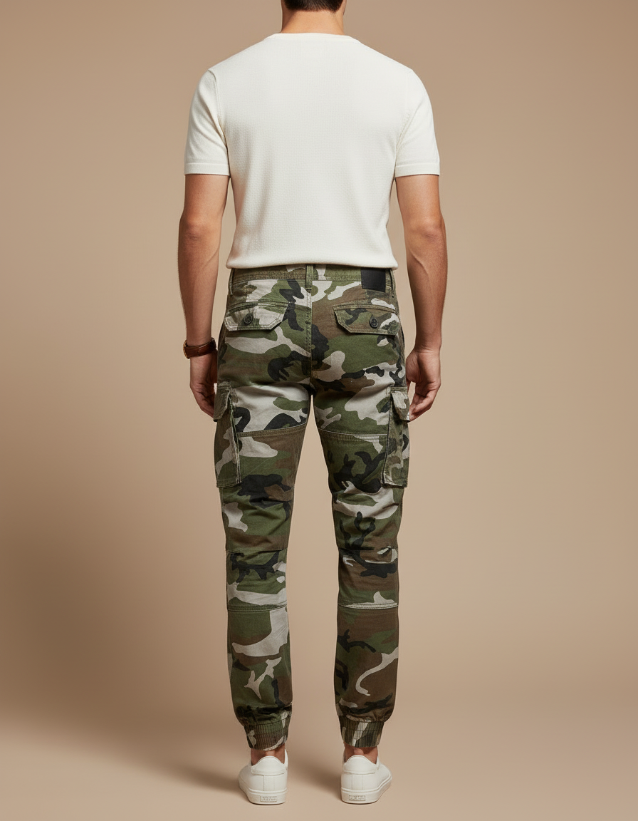 Pantalon Cargo Camouflage Militaire Coton Slim Jogger - Multicolore - vue 2
