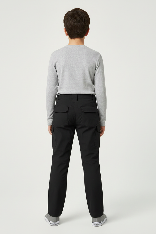 Pantalon Cargo Noir Multipoches Enfant Léger Respirant - Polyester - vue 2