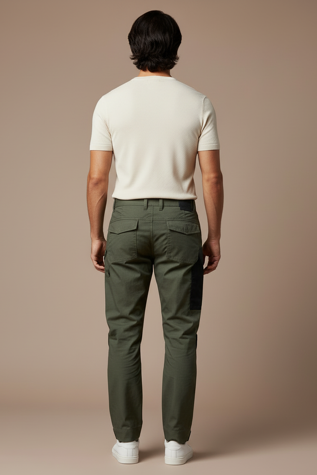 Pantalon Cargo Kaki Résistant Multipoches Décontracté - Toile - vue 2
