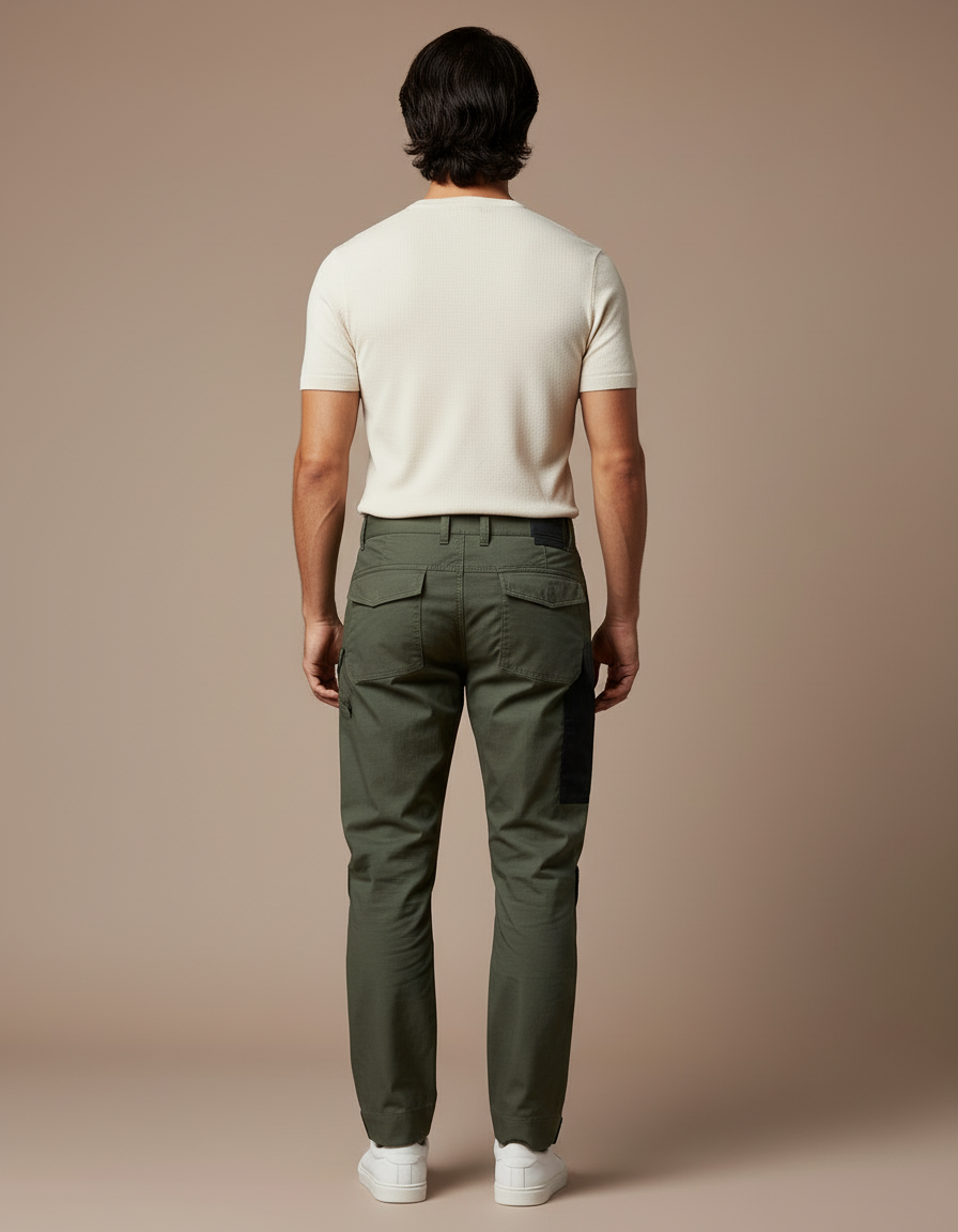 Pantalon Cargo Kaki Résistant Multipoches Décontracté - Toile - vue 2