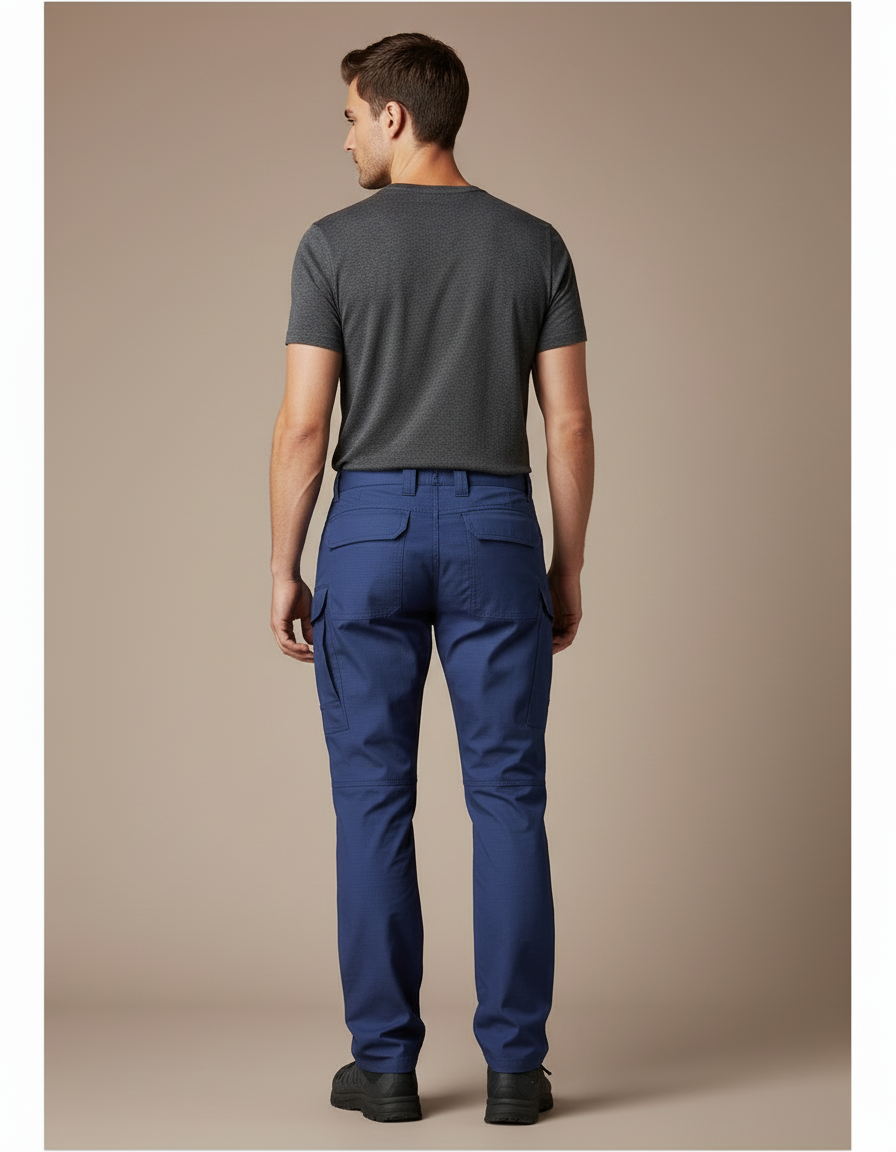 Pantalon Impermeable Cargo - Bleu Polyester - vue 2