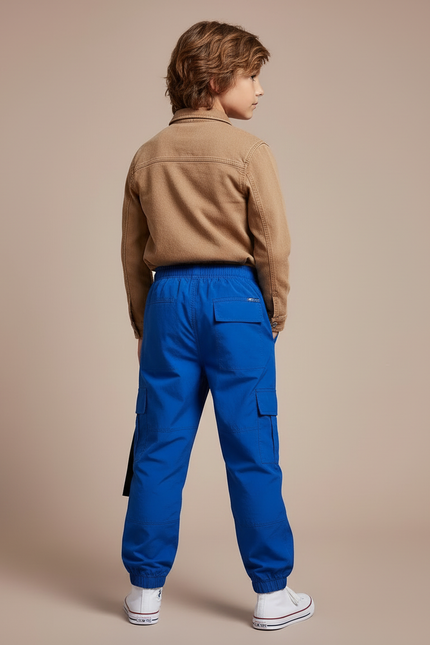Pantalon Cargo Bleu Royal Ample Poches Enfant - Toile - vue 2