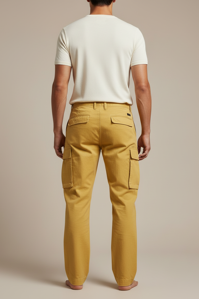 Pantalon Cargo Jaune Homme - Toile - vue 2