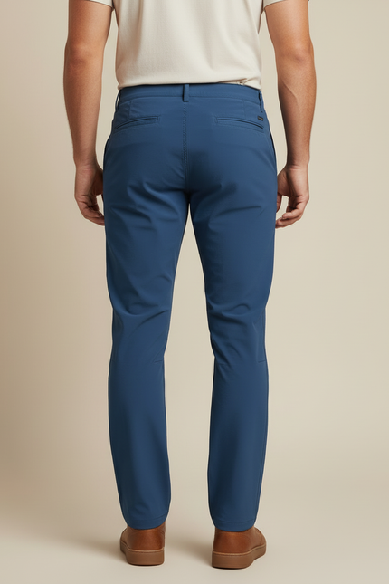 Pantalon Cargo Bleu Marine Léger Slim Multipoches Homme - Polyester - vue 2