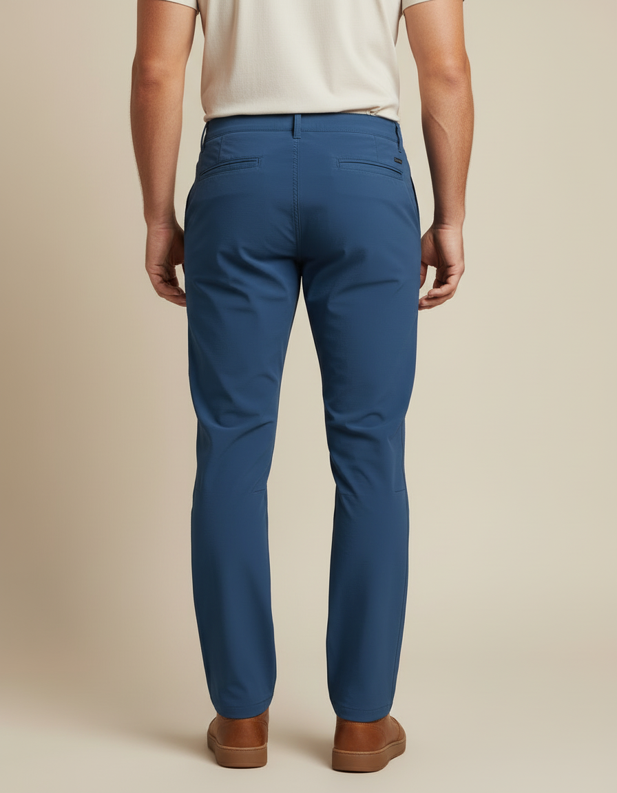 Pantalon Cargo Bleu Marine Léger Slim Multipoches Homme - Polyester - vue 2